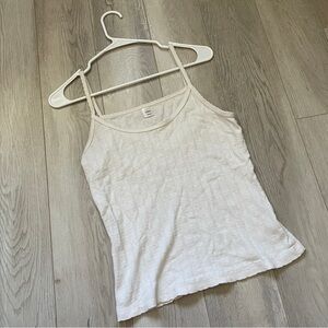 Leset Cotton Tank Top ribbed floral womens White (medium) lounge coquette casual